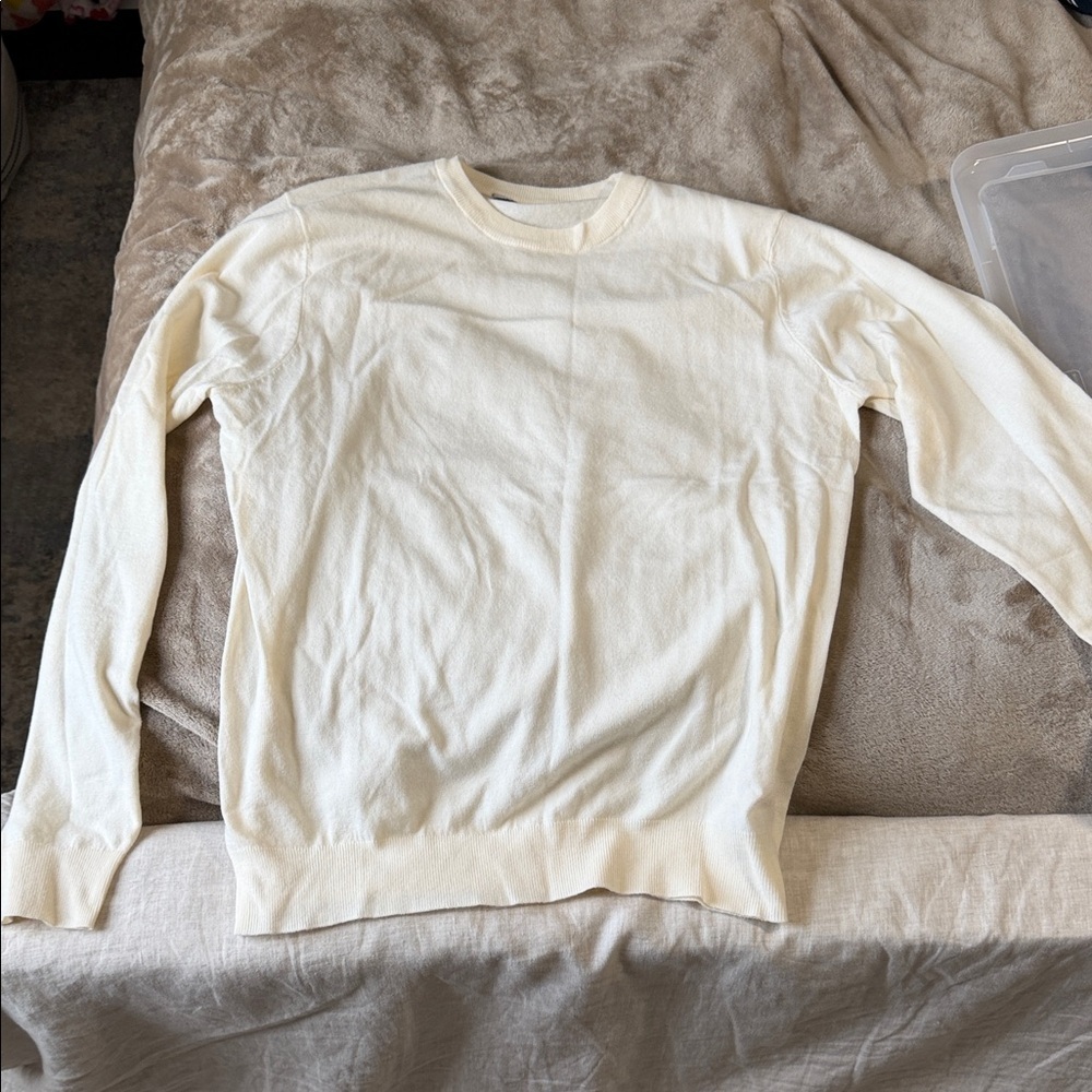 Primark Men's Cream Crewneck Sweater